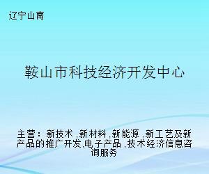 鞍山市科技经济开发中心 经济信息咨询的桥梁与引擎